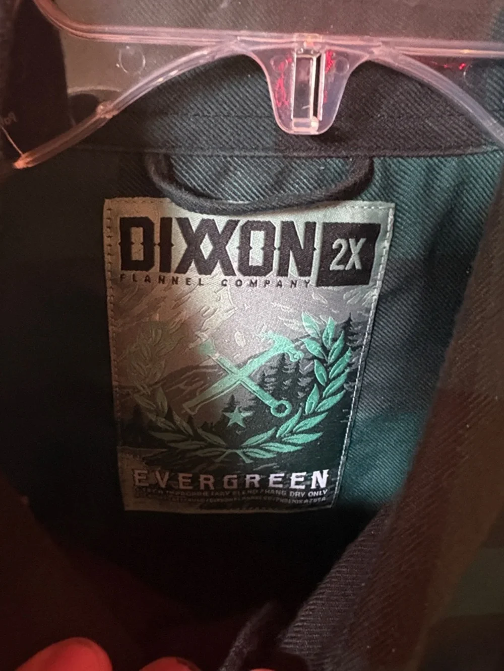 Dixxon Evergreen Green and Black Plaid Button-Down Shirt worn once - Picture 2 of 3